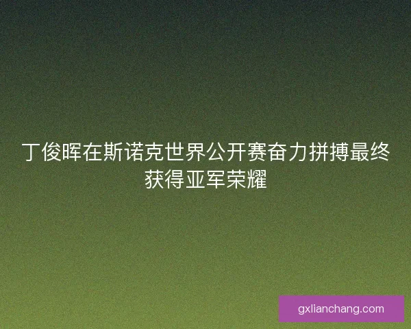 丁俊晖在斯诺克世界公开赛奋力拼搏最终获得亚军荣耀