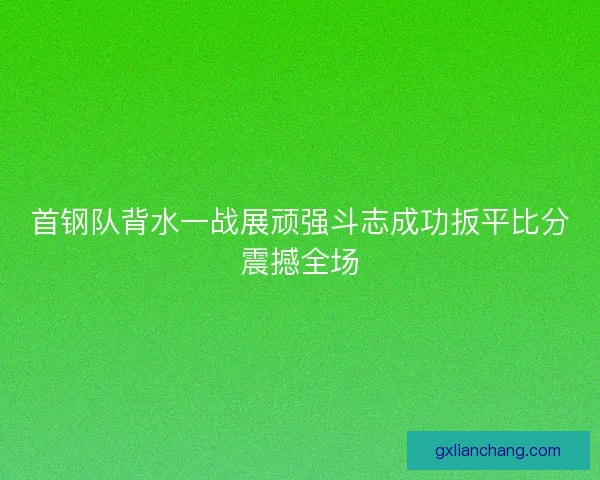 首钢队背水一战展顽强斗志成功扳平比分震撼全场